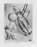 Otto Dix, Sketch, Original-Radierung (Kaltnadel) auf Velin