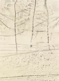Max Ernst, Ohne Titel (Lichtung), Frottage. Kohlezeichnung auf elfenbeinfarbenem glatten Velin