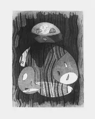 Ohne Titel by Max Ernst, Original-Radierung (Ätzung und Aquatinta) auf gelblichem Velin, sold Jun 2006
