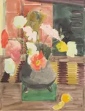 Stilleben mit Mohn by Erich Heckel, Aquarell über Bleistiftvorzeichnung, sold Jun 2006