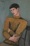 Helmut Kolle, Jeune Homme assis, Öl auf Leinwand