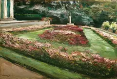 Max Liebermann, Blumenterrasse im Wannseegarten, Öl auf Leinwand