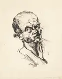 Selbstbildnis by Ludwig Meidner, Tuschfeder über Bleistiftvorzeichnung auf Velin, sold Jun 2006