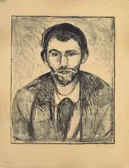 Stanislaw Przybyszewski by Edvard Munch, Original-Lithographie auf glattem Velin, sold Jun 2006