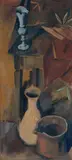 Heinrich Nauen, Stilleben mit Tisch, Vasen und Krug
