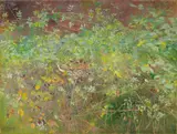 Jean-Bloé Niestlé, Grasmücke in einer Brombeerhecke, Öl auf Leinwand
