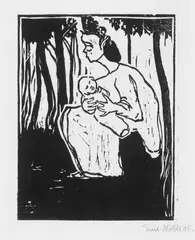 Madonna by Emil Nolde, Original-Holzschnitt auf Ingres-Bütten mit dem Wasserzeichen "Andrea Cimini Maiori", sold Jun 2006