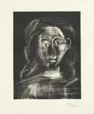 Jacqueline aux cheveux flous, en buste by Pablo Picasso, Original-Linolschnitt auf Arches-Velin, sold Jun 2006