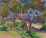 Landschaft bei Collioure by Hans Purrmann, Öl auf Leinwand, sold Jun 2006
