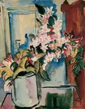 Blumenstilleben by Karl Schmidt-Rottluff, Aquarell über Bleistiftvorzeichnung auf leicht genarbtem weichen Aquarellpapier, sold Jun 2006