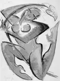 Elvira Bach, Ohne Titel (Frau mit Aronstab)