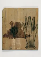 Bruno Ceccobelli, Mano pensante, Öl und Kohle auf Holz