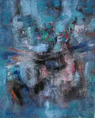 Antonio Corpora, Ohne Titel (Muro in giardino), Öl auf Leinwand
