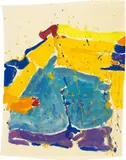 Sam Francis, Ohne Titel, Gouache auf chamoisfarbenem festen Velin ca