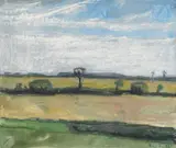 Klaus Fußmann, Ohne Titel (Landschaft), Gouache und Pastellkreide auf handgeschöpftem Bütten