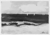Klaus Fußmann, Ohne Titel (Ostsee), Gouache auf handgeschöpftem Bütten