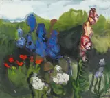 Klaus Fußmann, Ohne Titel (Garten Duszinsky), Gouache auf handgeschöpftem Aquarellpapier