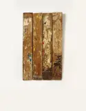 Raymond Hains, Palissade de 4 planches, 4 Holzpaneele mit Plakatabriss, je ca