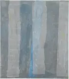 Fritz Harnest, Ohne Titel (Weibliche Figuren), Öl, Kohle, Kreide und Pergamentpapier auf weiß grundierter Leinwand
