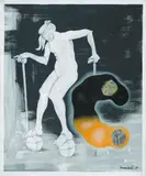 Jörg Immendorff, Ohne Titel (Fortuna), Öl und Bleistift auf Leinwand