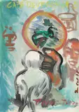 Jörg Immendorff, Café Deutschland. TAUBE - TAUBE, Gouache und Dispersionsfarbe auf Papier