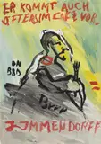 Jörg Immendorff, Café Deutschland. Er kommt auch öfters im Cafe vor, Gouache und Dispersionsfarbe auf Papier