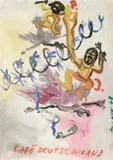 Jörg Immendorff, Café Deutschland, Gouache und Dispersionsfarbe auf Papier