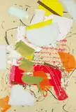 Imi Knoebel, Drachenzeichnung, Schichtzeichnung: Acryl hinter Glas bzw. Acryl, Lack und Kreide mit Papier und Klebeband collagiert auf Karton