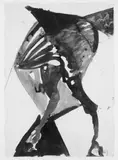 Markus Lüpertz, Ohne Titel (zu Pferd - dithyrambisch), Tuschpinsel auf festem glatten Papier