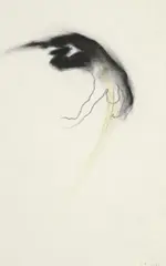 Claudio Parmiggiani, Ohne Titel (Sturz), Graphit, Kohle und Kreide auf Papier