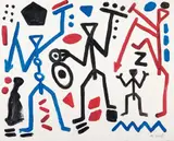 Ohne Titel (Charly) by A. R. Penck, Acryl auf Leinwand, sold Jun 2006