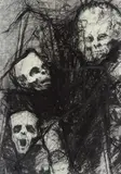 Ohne Titel (Köpfe) by Arnulf Rainer, Fotoübermalung: Tusche, Ölkreide und Filzschreiber auf schwarz-weiß Fotografie, sold Jun 2006