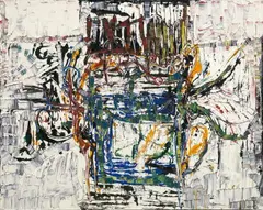 Jean Paul Riopelle, Rose Vision Blanche, Öl auf Leinwand