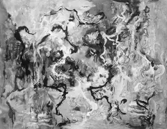 Ohne Titel by Bernard Schultze, Gouache und Tuschpinsel auf elfenbeinfarbenem Halbkarton, sold Jun 2006