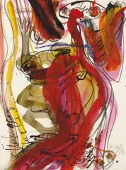Adamis by Walter Stöhrer, Acryl, Gouache, Farbkreide, Tusche und Graphit auf festem Bütten, sold Jun 2006