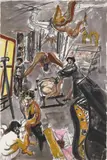 Norbert Tadeusz, Ohne Titel, Gouache und Ölkreiden auf schwerem Bütten