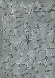 Mark Tobey, Ohne Titel, Tempera laviert und Klebstoff auf schwarzem Papier