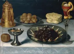 Johann Michael Hambach, FRÜHSTÜCKSSTILLEBEN., Öl auf Holz (parkettiert)