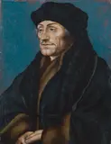 Hans Holbein the Younger, BILDNIS DES HUMANISTEN ERASMUS VON ROTTERDAM., Öl auf Holz (parkettiert)