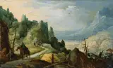 Joos de Momper, BERGLANDSCHAFT MIT REITER.