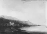 Christian Georg Schütz the Elder, IM RHEINGAU. BLICK AUF GEISENHEIM UND DIE HOCHGELEGENE PROBSTEI JOHANNISBERG., Öl auf Leinwand