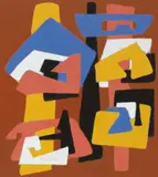 Max Ackermann, Ohne Titel, Pastell auf dünnem bräunlichen Zeichenpapier