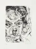 Max Beckmann, Der Raucher (Selbstbildnis), Original-Radierung (Kaltnadel) auf Van Gelder-Bütten