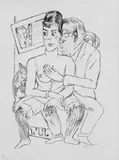 Max Beckmann, Taubstumme, Original-Lithographie auf Maschinenbütten