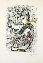 Die Zauberer by Marc Chagall, Original-Farblithographie auf Arches-Velin, sold Dec 2005