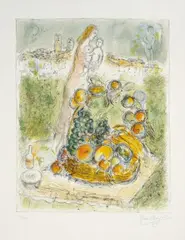 Marc Chagall, Der große Korb, Original-Farblithographie auf Arches-Velin
