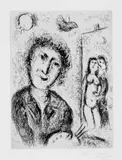 Marc Chagall, Autoportrait, Original-Radierung auf Velin