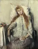 Lovis Corinth, Genesendes Mädchen, Öl auf Leinwand