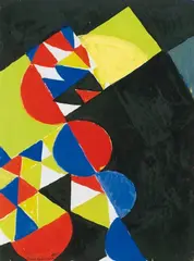 No. 661 by Sonia Delaunay, Gouache auf elfenbeinfarbenem Skizzenblockpapier mit perforiertem Rand, sold Dec 2005
