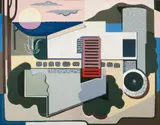 Haus in Cala Ratjada by Heinrich Maria Davringhausen, Öl auf Leinwand, sold Dec 2005